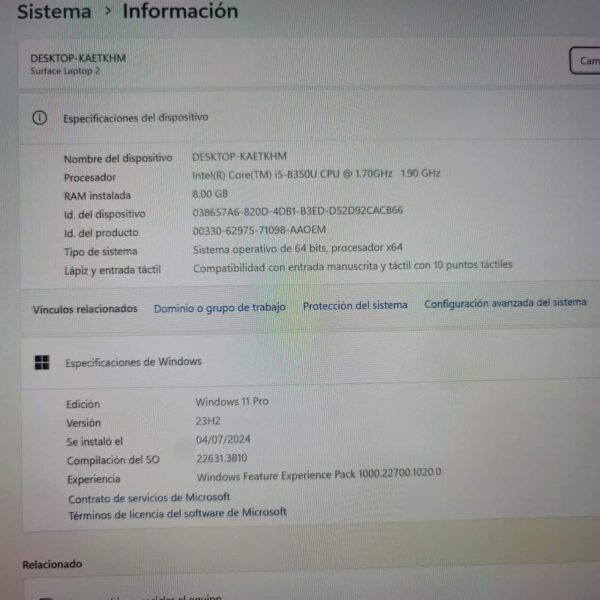 SURFACE LAPTOP 2 I5-8350 8 RAM - Image 7