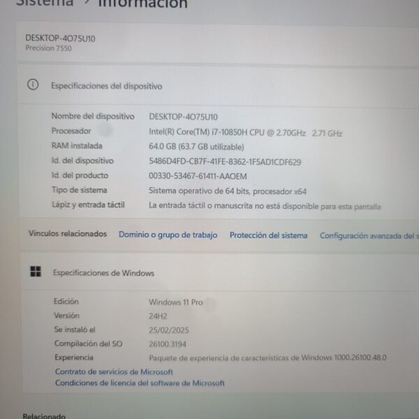 DELL PRECISION 7550 i7-10 - Image 7