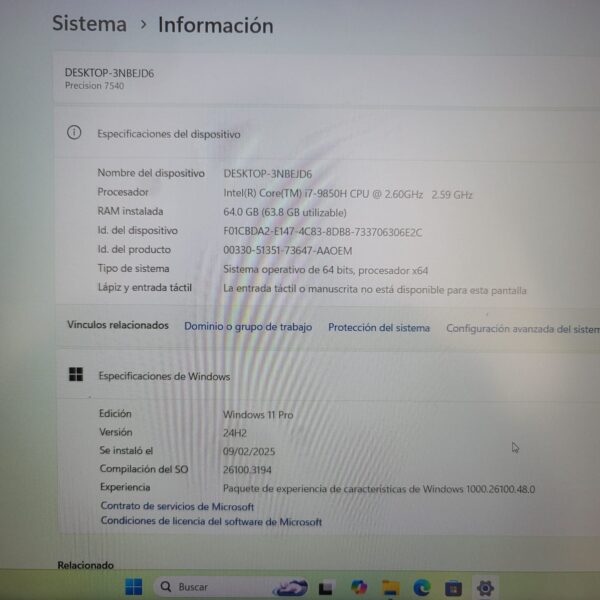 DELL PRECISION 7540 i7-9 - Image 6