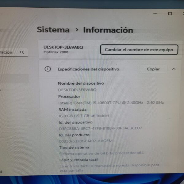 DELL OPTIPLEX 7080 i5 decima 1tera ssd 16 ram - Image 2